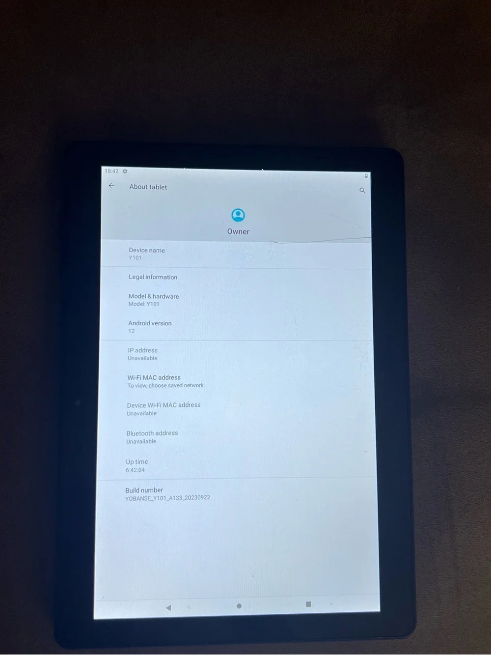 Android Tablet Y101 - Black